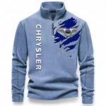 Minivan Half Zip Stand Up Collar Hoodie CAR486 - Light Blue