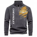 Sporty Compact Vehicle Half Zip Stand Up Collar Hoodie CAR486 - Dark Gray