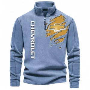 Urban Commuter Car Half Zip Stand Up Collar Hoodie CAR486 - Light Blue