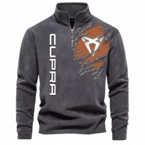 Racing-Inspired Car Half Zip Stand Up Collar Hoodie CAR486 - Dark Gray