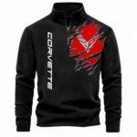 Sports Car Half Zip Stand Up Collar Hoodie CAR486 - Black