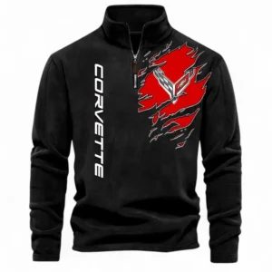 Sports Car Half Zip Stand Up Collar Hoodie CAR486 - Black