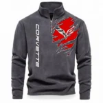 Track-Ready Ride Half Zip Stand Up Collar Hoodie CAR486 - Dark Gray