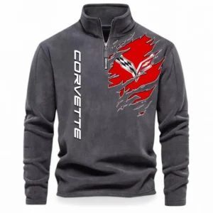 Track-Ready Ride Half Zip Stand Up Collar Hoodie CAR486 - Dark Gray