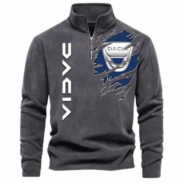 Compact SUV Half Zip Stand Up Collar Hoodie CAR486 - Dark Gray