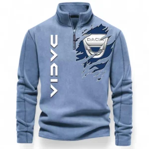 Family Hatchback Half Zip Stand Up Collar Hoodie CAR486 - Light Blue