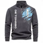 High-Performance GT Half Zip Stand Up Collar Hoodie CAR486 - Dark Gray