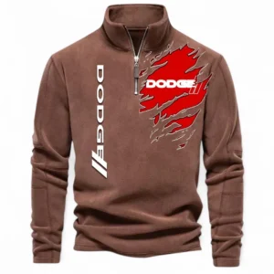 American Car Half Zip Stand Up Collar Hoodie CAR486 - Brown