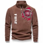 City Hatchback Half Zip Stand Up Collar Hoodie CAR486 - Brown