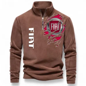 City Hatchback Half Zip Stand Up Collar Hoodie CAR486 - Brown