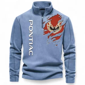 Performance Two-Door Half Zip Stand Up Collar Hoodie CAR486 - Light Blue