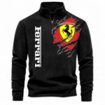 Exotic Sports Car Half Zip Stand Up Collar Hoodie CAR486 - Black