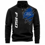 Street Car Half Zip Stand Up Collar Hoodie CAR486 - Black
