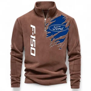 Classic Coupe Half Zip Stand Up Collar Hoodie CAR486 - Brown