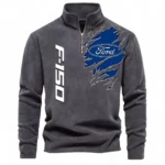 Everyday Ride Half Zip Stand Up Collar Hoodie CAR486 - Dark Gray