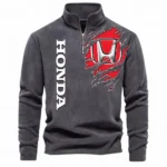 SUV Half Zip Stand Up Collar Hoodie CAR486 - Dark Gray