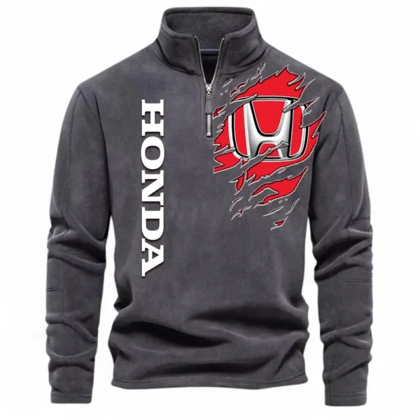 SUV Half Zip Stand Up Collar Hoodie CAR486 - Dark Gray