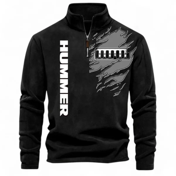 Luxury SUV Half Zip Stand Up Collar Hoodie CAR486 - Black