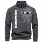 Full-Size SUV Half Zip Stand Up Collar Hoodie CAR486 - Dark Gray