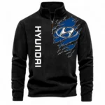 Sedan Auto Half Zip Stand Up Collar Hoodie CAR486 - Black