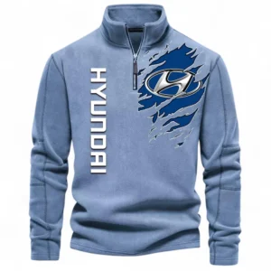 SUV Half Zip Stand Up Collar Hoodie CAR486 - Light Blue