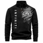 Luxury SUV Half Zip Stand Up Collar Hoodie CAR486 - Black