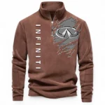 Premium Sedan Half Zip Stand Up Collar Hoodie CAR486 - Brown