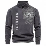 Executive Car Half Zip Stand Up Collar Hoodie CAR486 - Dark Gray