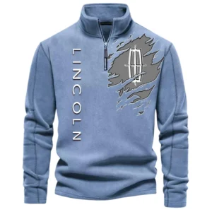 Comfort-Oriented Ride Half Zip Stand Up Collar Hoodie CAR486 - Light Blue