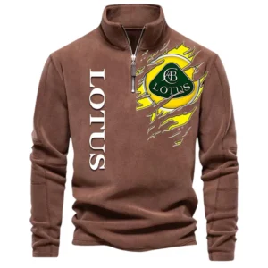 Lightweight Roadster Half Zip Stand Up Collar Hoodie CAR486 - Brown
