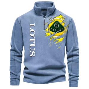 Racing-Inspired Car Half Zip Stand Up Collar Hoodie CAR486 - Light Blue
