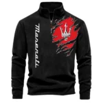 Luxury Car Half Zip Stand Up Collar Hoodie CAR486 - Black