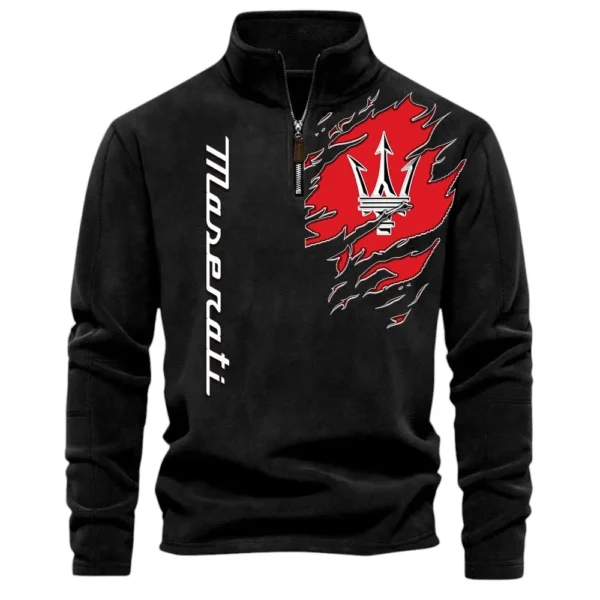 Luxury Car Half Zip Stand Up Collar Hoodie CAR486 - Black