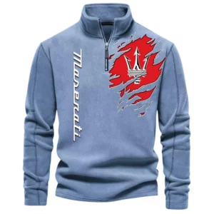Grand Tourer Half Zip Stand Up Collar Hoodie CAR486 - Light Blue