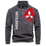 Crossover SUV Half Zip Stand Up Collar Hoodie CAR486 - Dark Gray