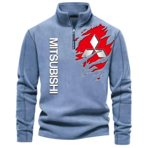 All-Terrain Vehicle Half Zip Stand Up Collar Hoodie CAR486 - Light Blue