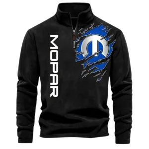 Muscle Car Parts Half Zip Stand Up Collar Hoodie CAR486 - Black