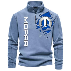 Vintage Car Tuning Half Zip Stand Up Collar Hoodie CAR486 - Light Blue