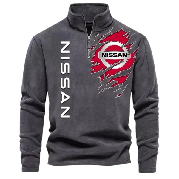 Sport Coupe Half Zip Stand Up Collar Hoodie CAR486 - Dark Gray