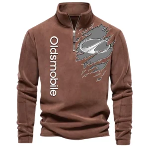 Retro Coupe Half Zip Stand Up Collar Hoodie CAR486 - Brown