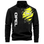 Compact Car Half Zip Stand Up Collar Hoodie CAR486 - Black