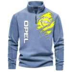 Family Vehicle Half Zip Stand Up Collar Hoodie CAR486 - Light Blue