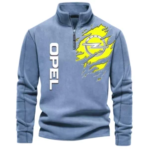 Family Vehicle Half Zip Stand Up Collar Hoodie CAR486 - Light Blue
