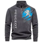 City Car Half Zip Stand Up Collar Hoodie CAR486 - Dark Gray