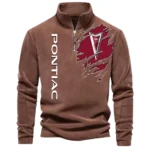 Unique Three-Wheeler Half Zip Stand Up Collar Hoodie CAR486 - Brown