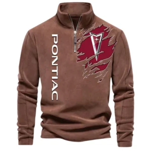 Unique Three-Wheeler Half Zip Stand Up Collar Hoodie CAR486 - Brown