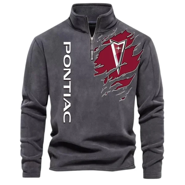 Classic American Car Half Zip Stand Up Collar Hoodie CAR486 - Dark Gray