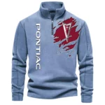 Muscle Car Half Zip Stand Up Collar Hoodie CAR486 - Light Blue