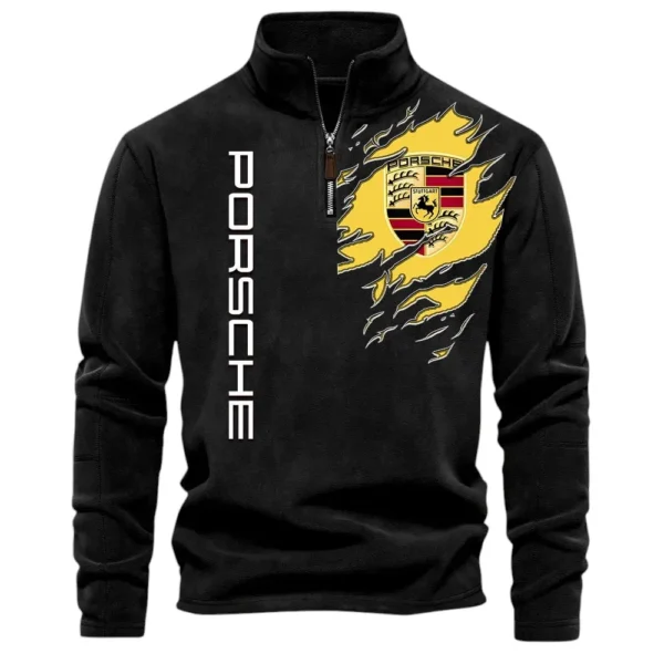 Sports Car Half Zip Stand Up Collar Hoodie CAR486 - Black