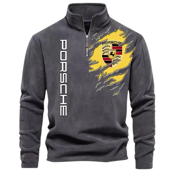 Performance Car Half Zip Stand Up Collar Hoodie CAR486 - Dark Gray